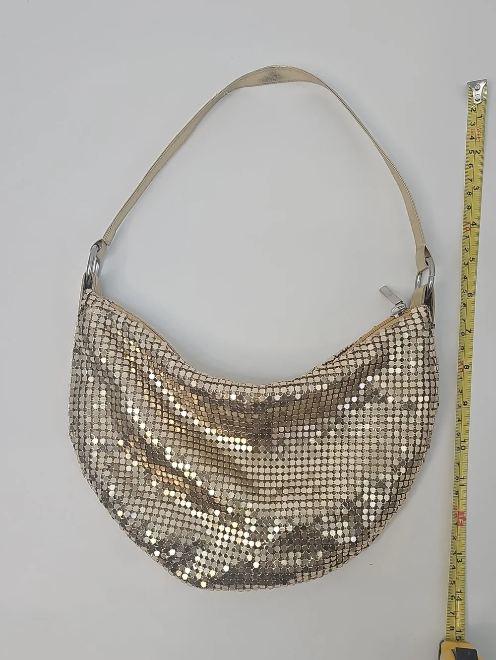 Gold Disco Hobo Bag Mini Festival Party Evening 70s Throwback Party